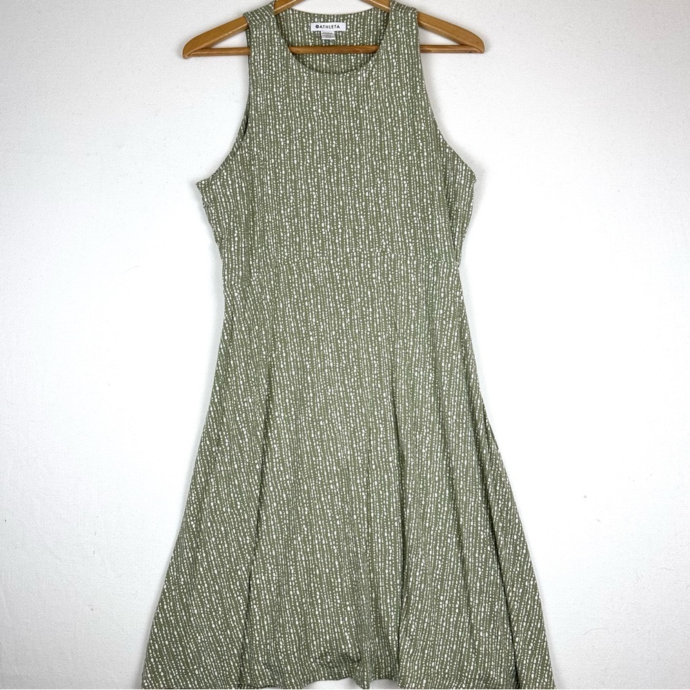Athleta Santorini Thera Printed Jersey Tank Dress Sleeveless Stretch Athleisure